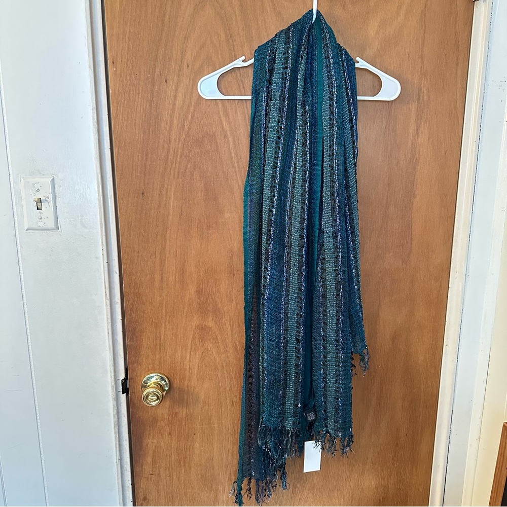 teal blue scarf shawl wrap